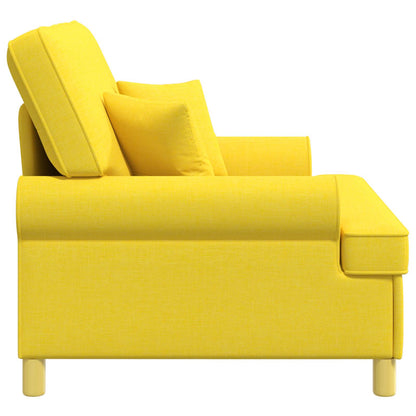 vidaXL Armchair with Cushions Light Yellow Fabric