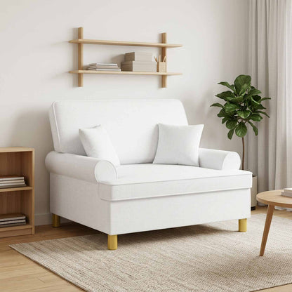 vidaXL XXL Armchair with Cushions White Fabric