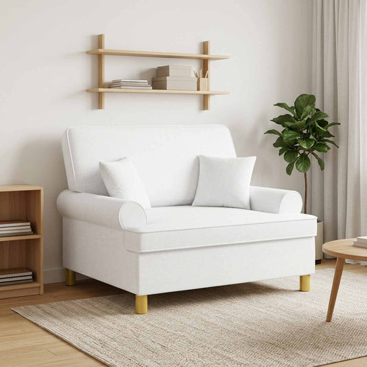 vidaXL XXL Armchair with Cushions White Fabric