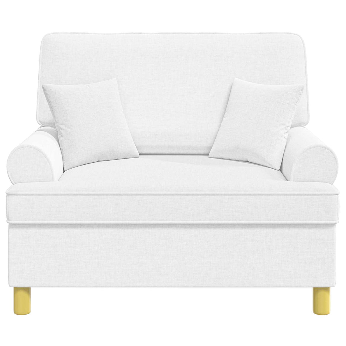 vidaXL XXL Armchair with Cushions White Fabric
