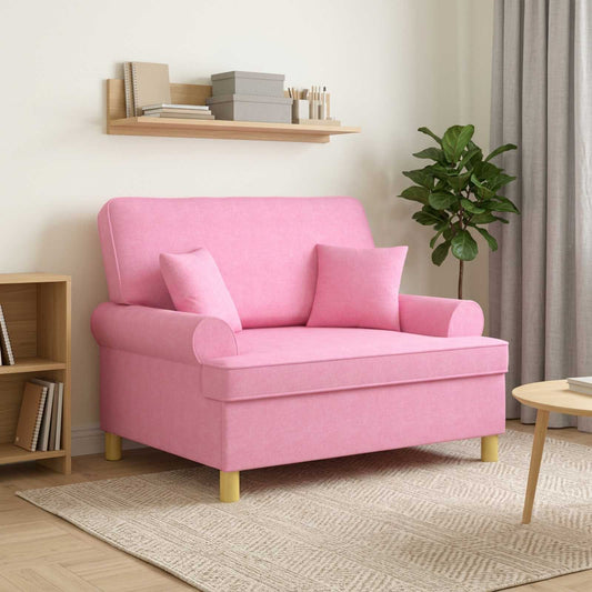 vidaXL XXL Armchair with Cushions Pink Fabric