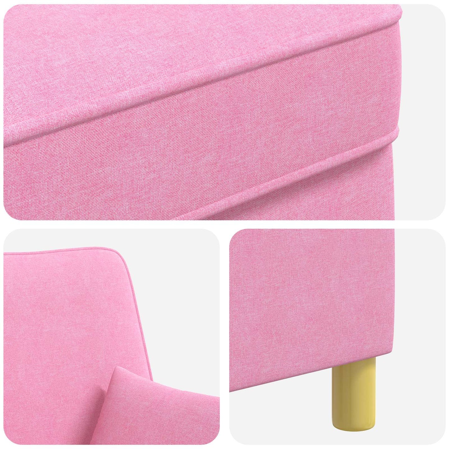 vidaXL Armchair with Cushions Pink Fabric