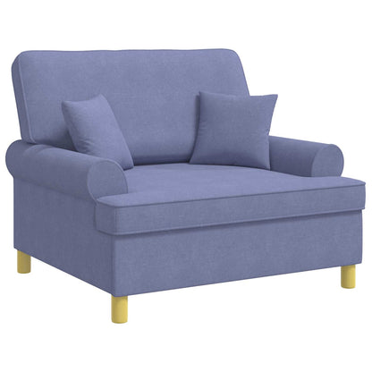 vidaXL XXL Armchair with Cushions Jeans Blue Fabric