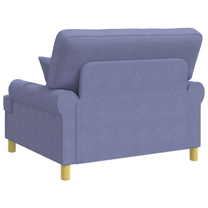 vidaXL XXL Armchair with Cushions Jeans Blue Fabric