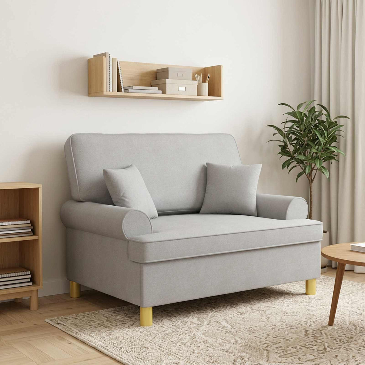 vidaXL XXL Armchair with Cushions Cloud Grey Fabric