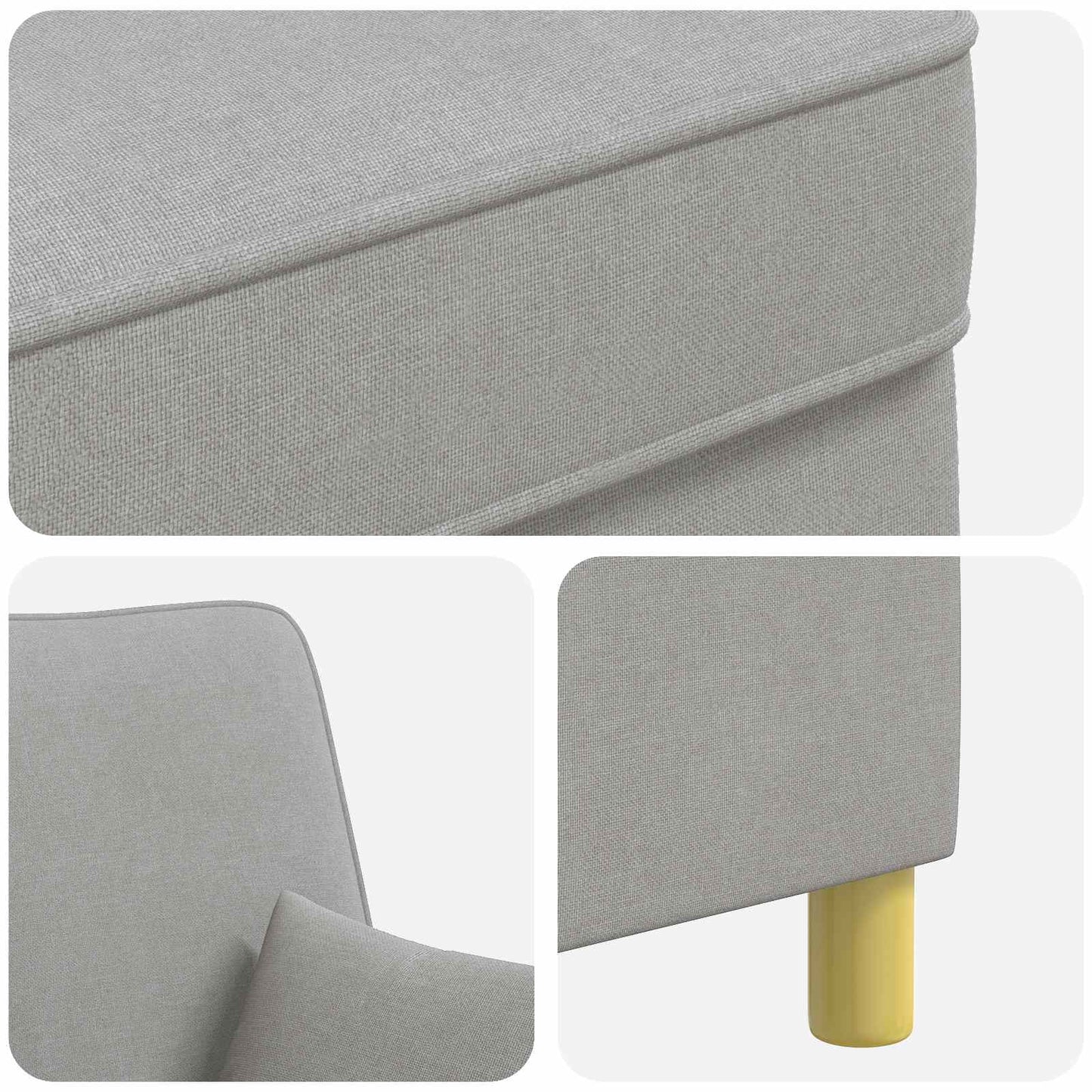vidaXL XXL Armchair with Cushions Cloud Grey Fabric