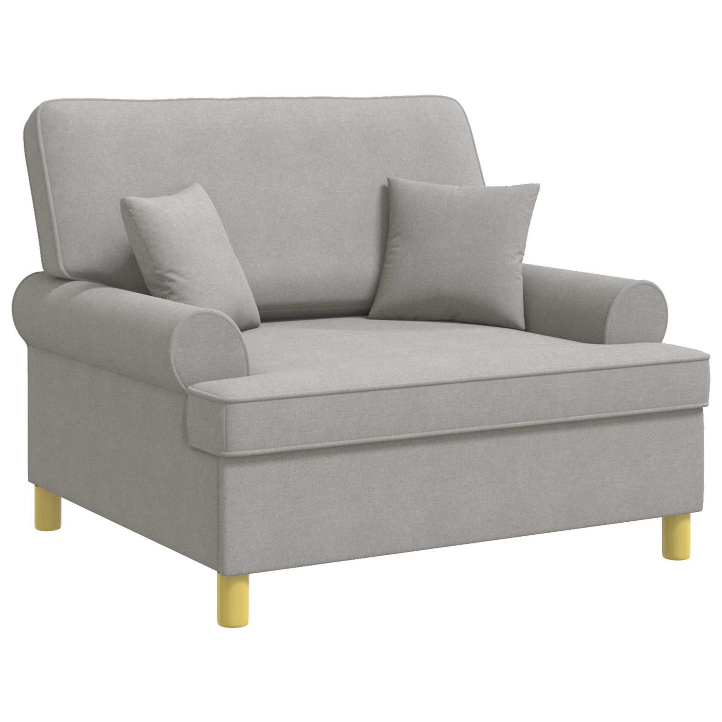 vidaXL XXL Armchair with Cushions Cloud Grey Fabric