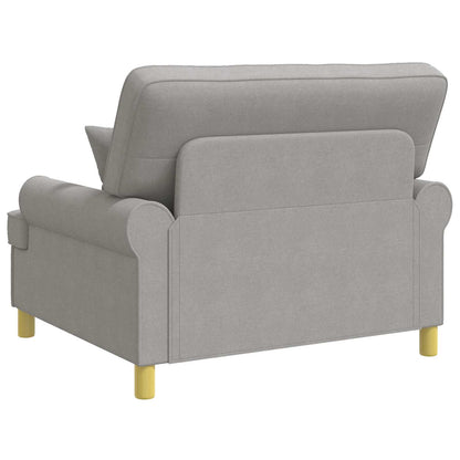 vidaXL XXL Armchair with Cushions Cloud Grey Fabric