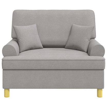 vidaXL XXL Armchair with Cushions Cloud Grey Fabric