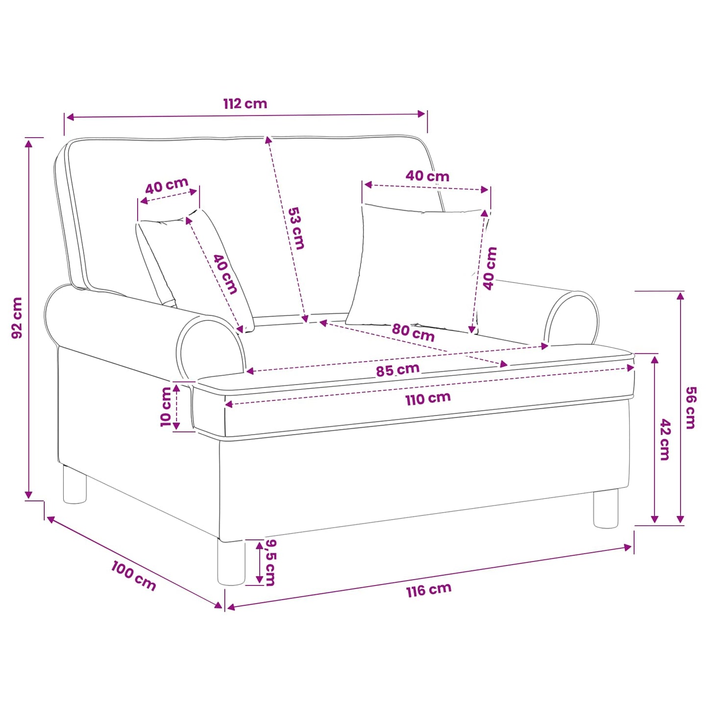 vidaXL XXL Armchair with Cushions Cloud Grey Fabric