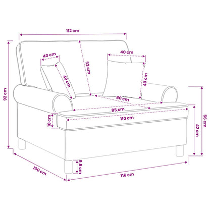 vidaXL XXL Armchair with Cushions Cloud Grey Fabric