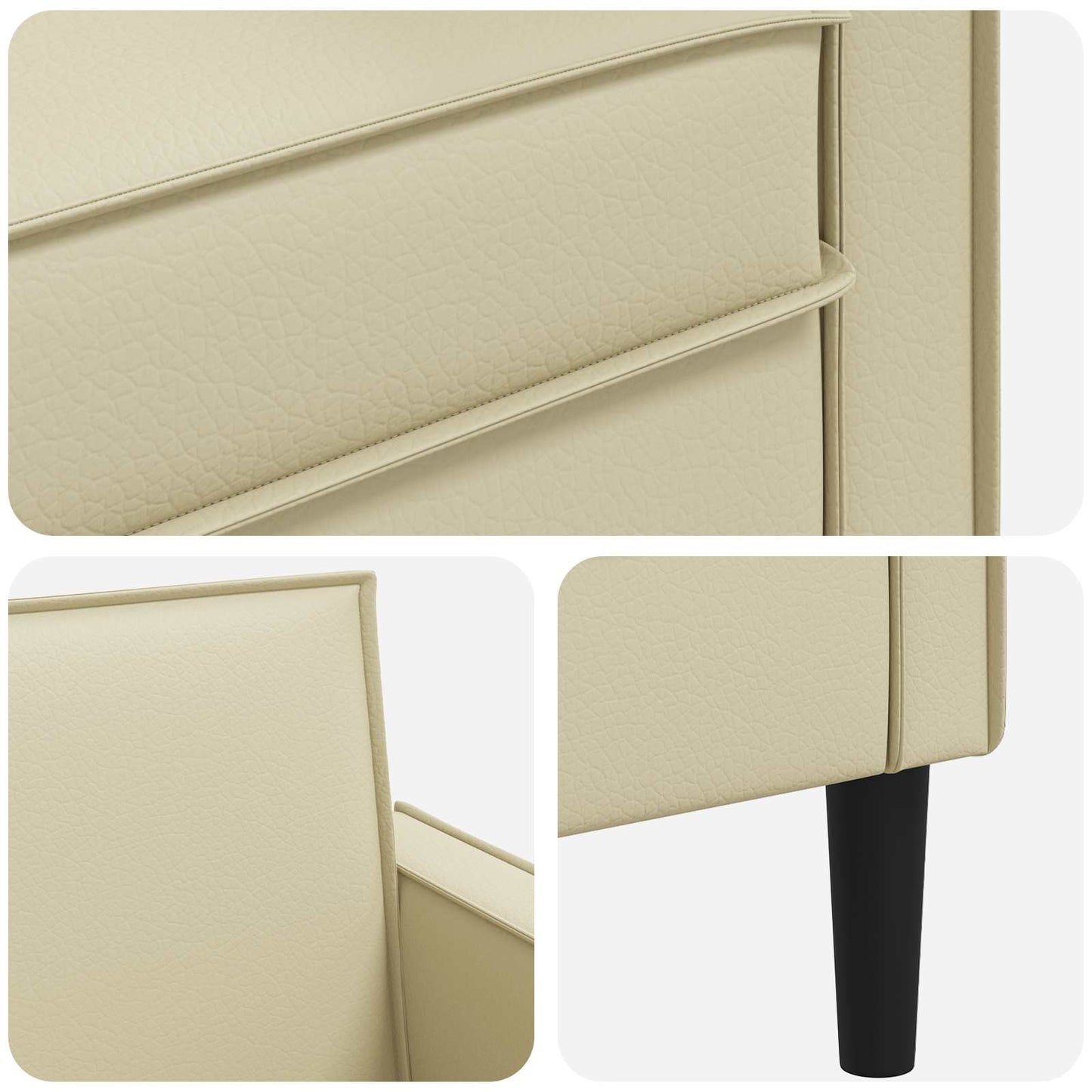 vidaXL XL Armchair Cream Faux Leather
