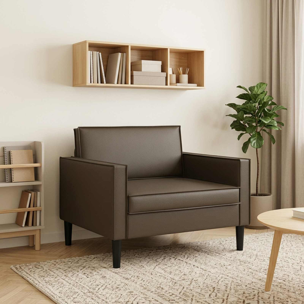 vidaXL XL Armchair Brown Faux Leather