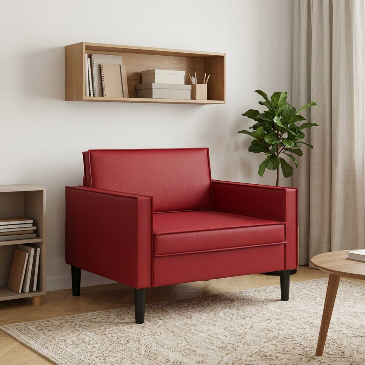 vidaXL XL Armchair Burgundy Faux Leather
