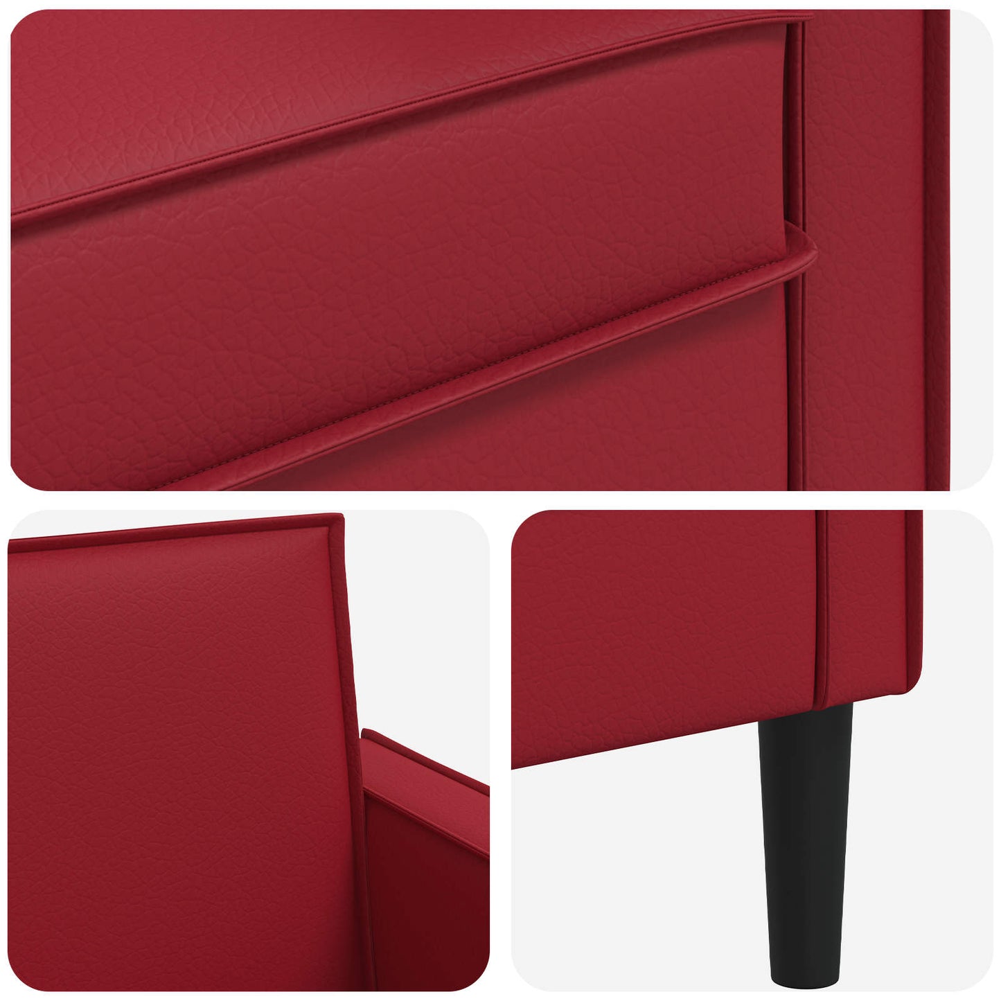 vidaXL XL Armchair Burgundy Faux Leather