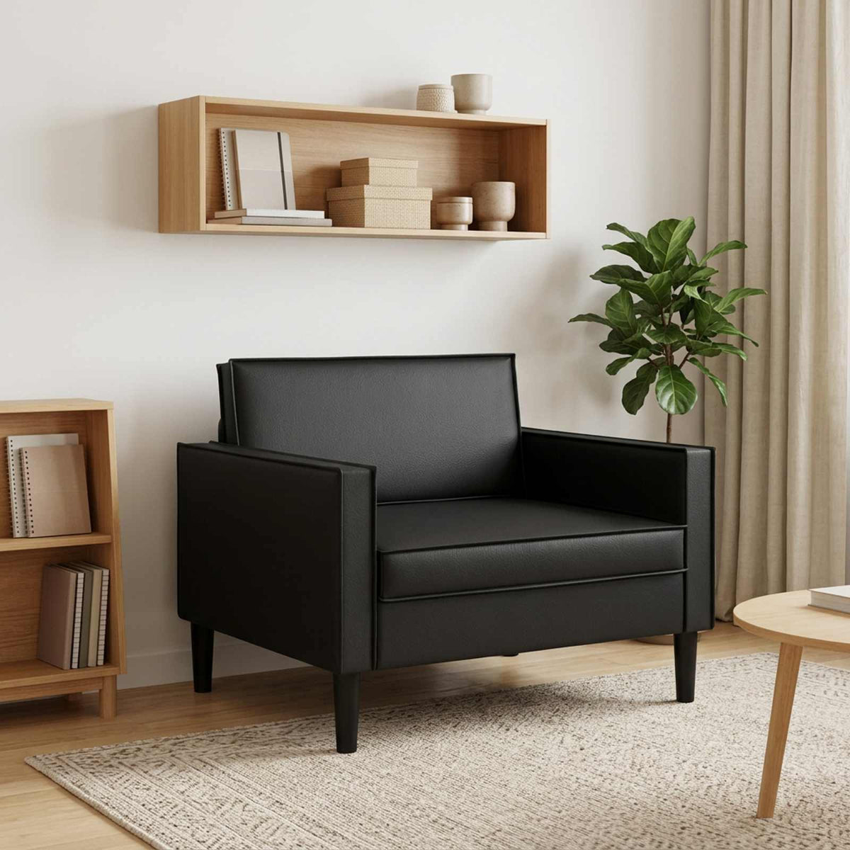 vidaXL XL Armchair Black Faux Leather