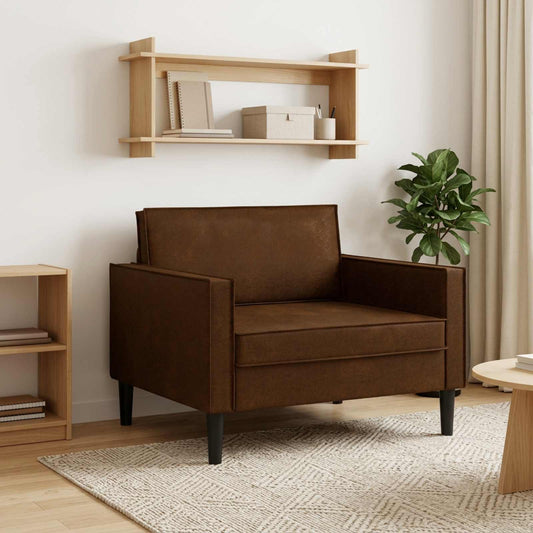 vidaXL XL Armchair Brown Faux Suede Leather