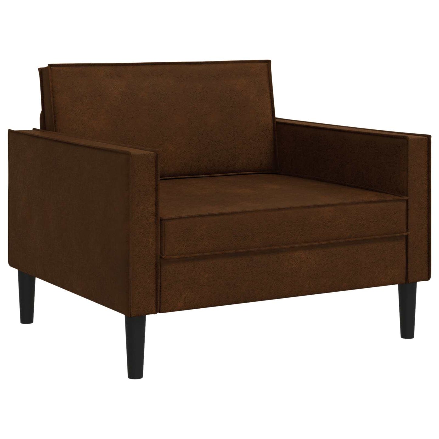 vidaXL XL Armchair Brown Faux Suede Leather