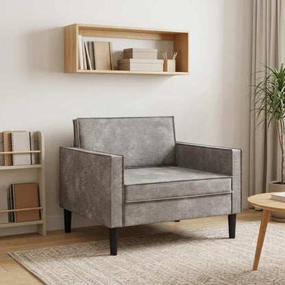 vidaXL XL Armchair Light Grey Faux Suede Leather