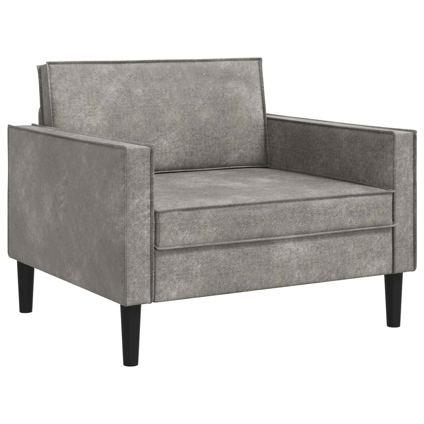 vidaXL XL Armchair Light Grey Faux Suede Leather