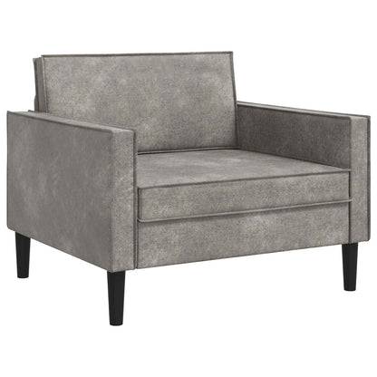 vidaXL XL Armchair Light Grey Faux Suede Leather