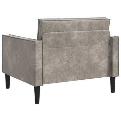 vidaXL XL Armchair Light Grey Faux Suede Leather