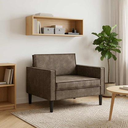vidaXL XL Armchair Dark Grey Faux Suede Leather