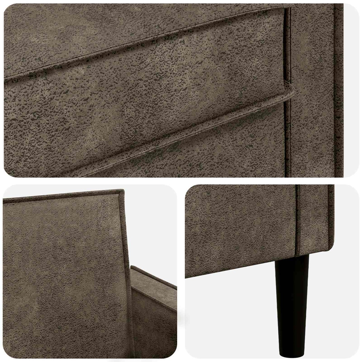vidaXL XL Armchair Dark Grey Faux Suede Leather