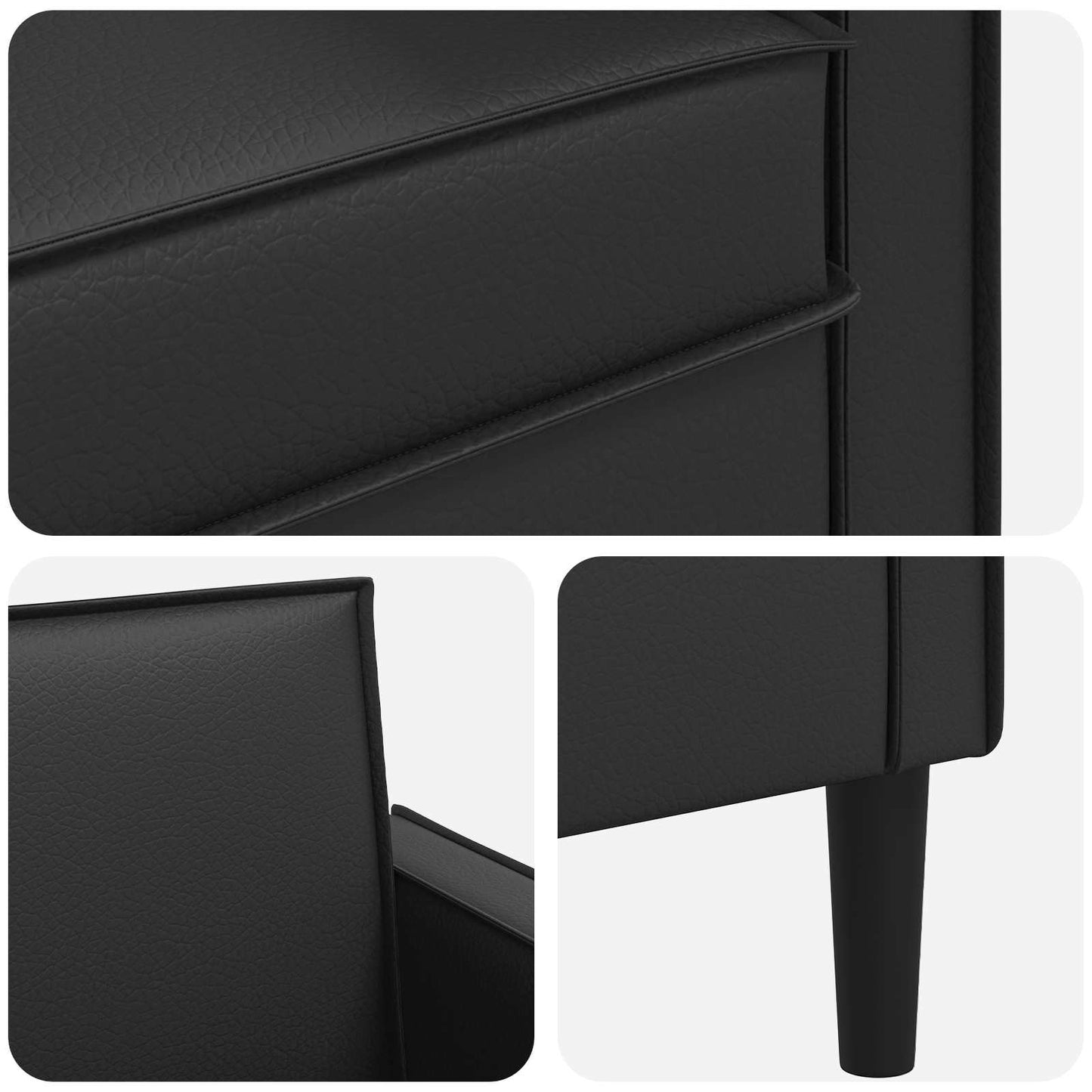 vidaXL XXL Armchair Black Faux Leather