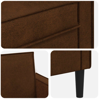 vidaXL XXL Armchair Brown Faux Suede Leather