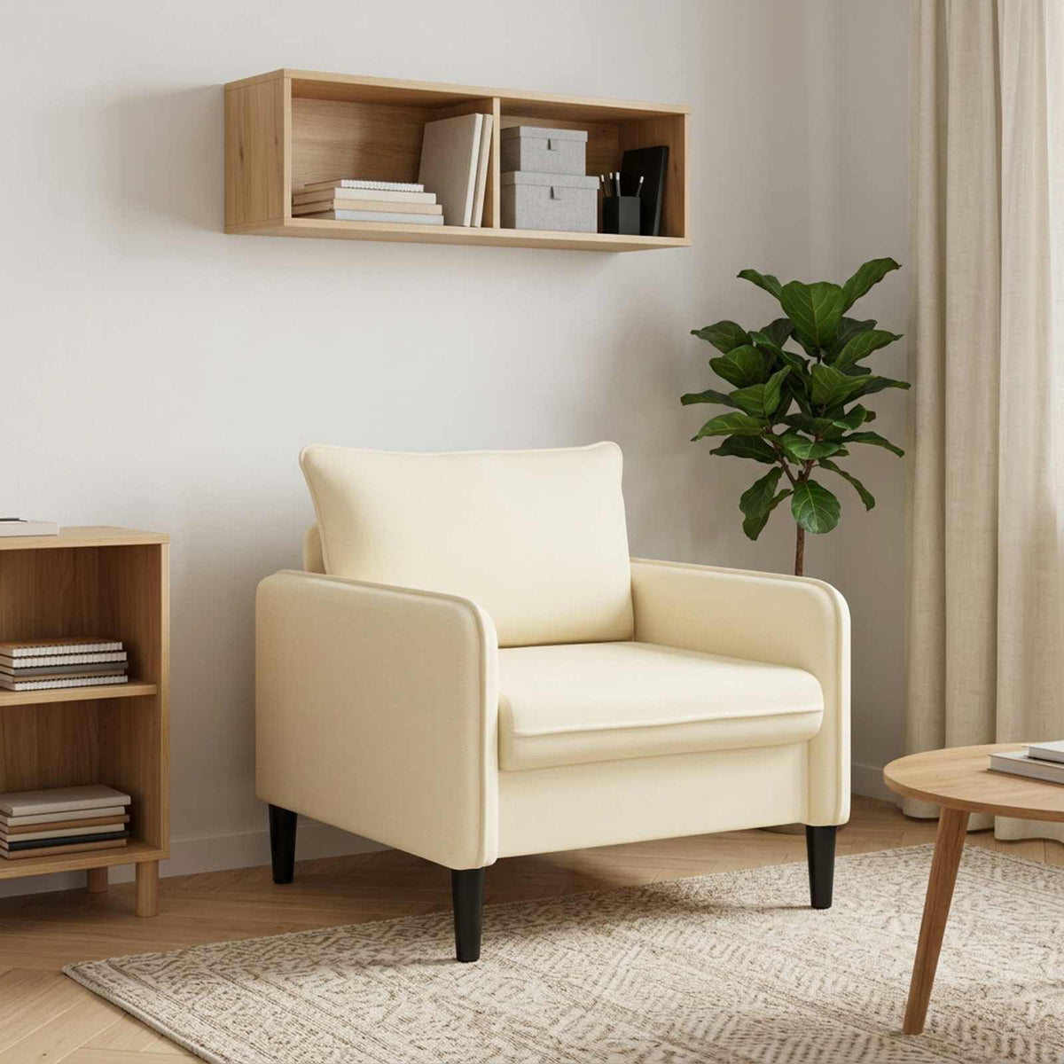 vidaXL XL Armchair Cream Velvet