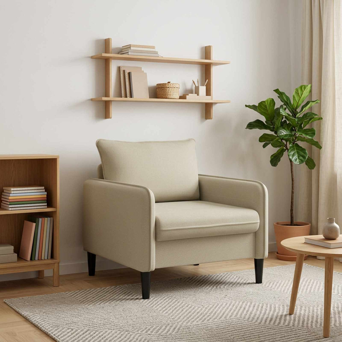 vidaXL XL Armchair Sand Velvet