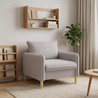 vidaXL XL Armchair Light Grey Bouclé