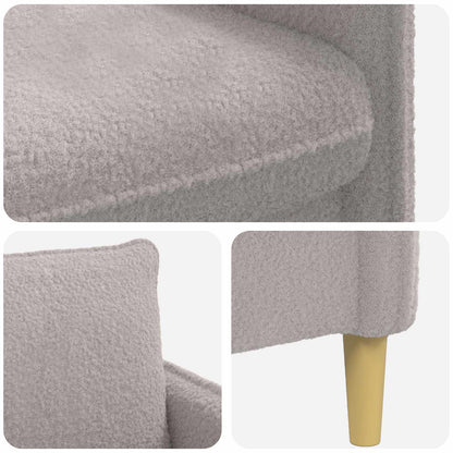 vidaXL XL Armchair Light Grey Bouclé