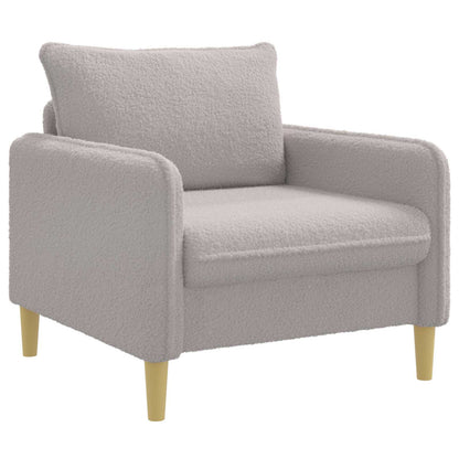 vidaXL XL Armchair Light Grey Bouclé