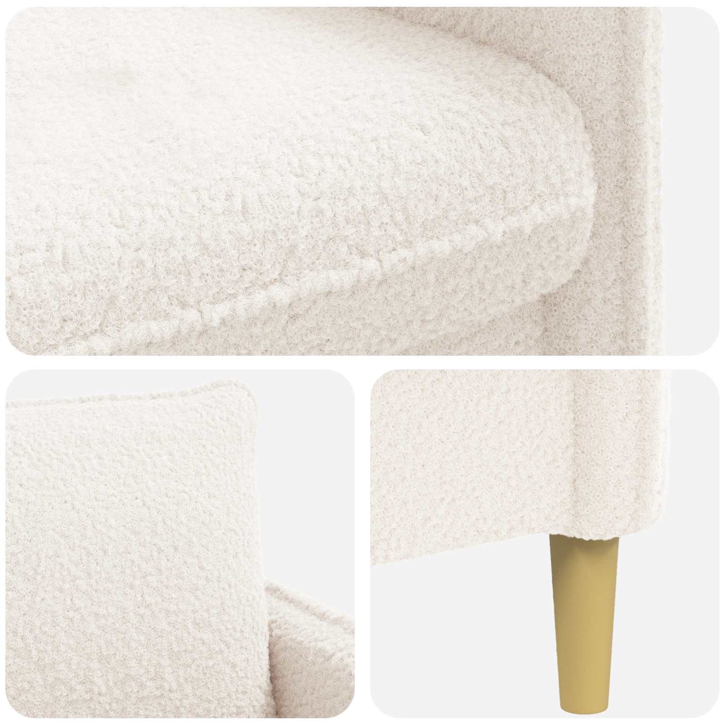 vidaXL XL Armchair White Bouclé