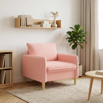 vidaXL XL Armchair Pink Bouclé