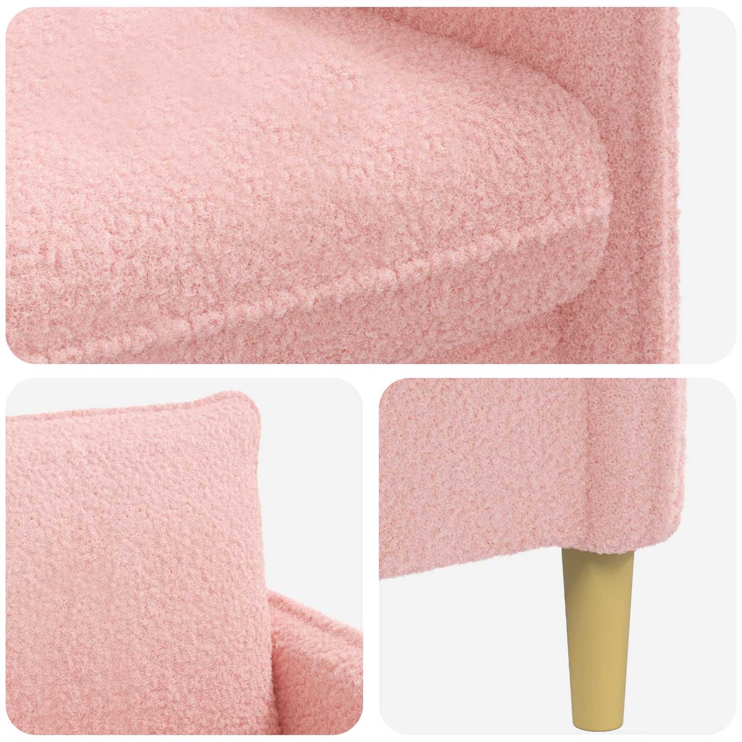 vidaXL XL Armchair Pink Bouclé