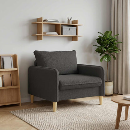 vidaXL XL Armchair Dark Grey Bouclé