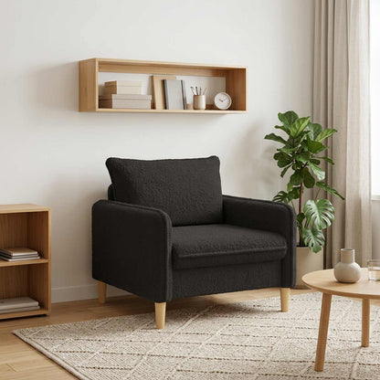 vidaXL XL Armchair Black Bouclé