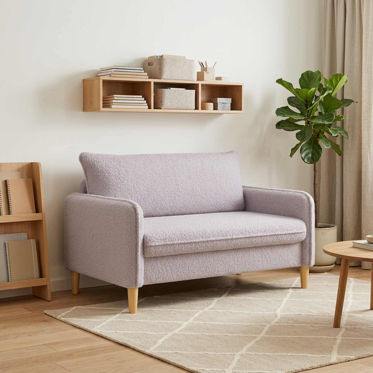 vidaXL XXL Armchair Light Grey Bouclé