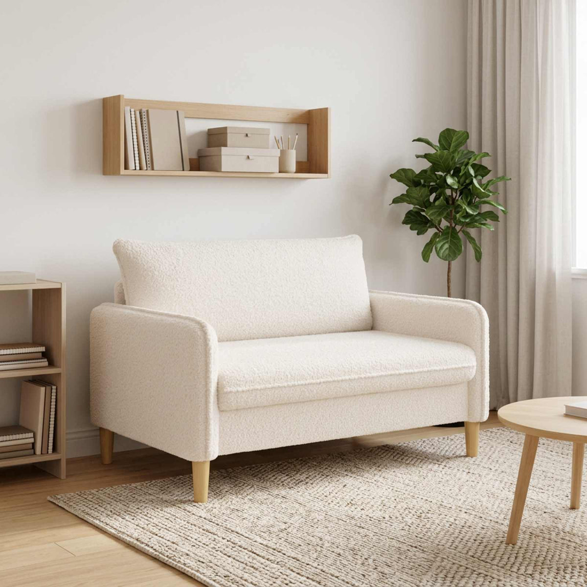 vidaXL XXL Armchair Cream Bouclé
