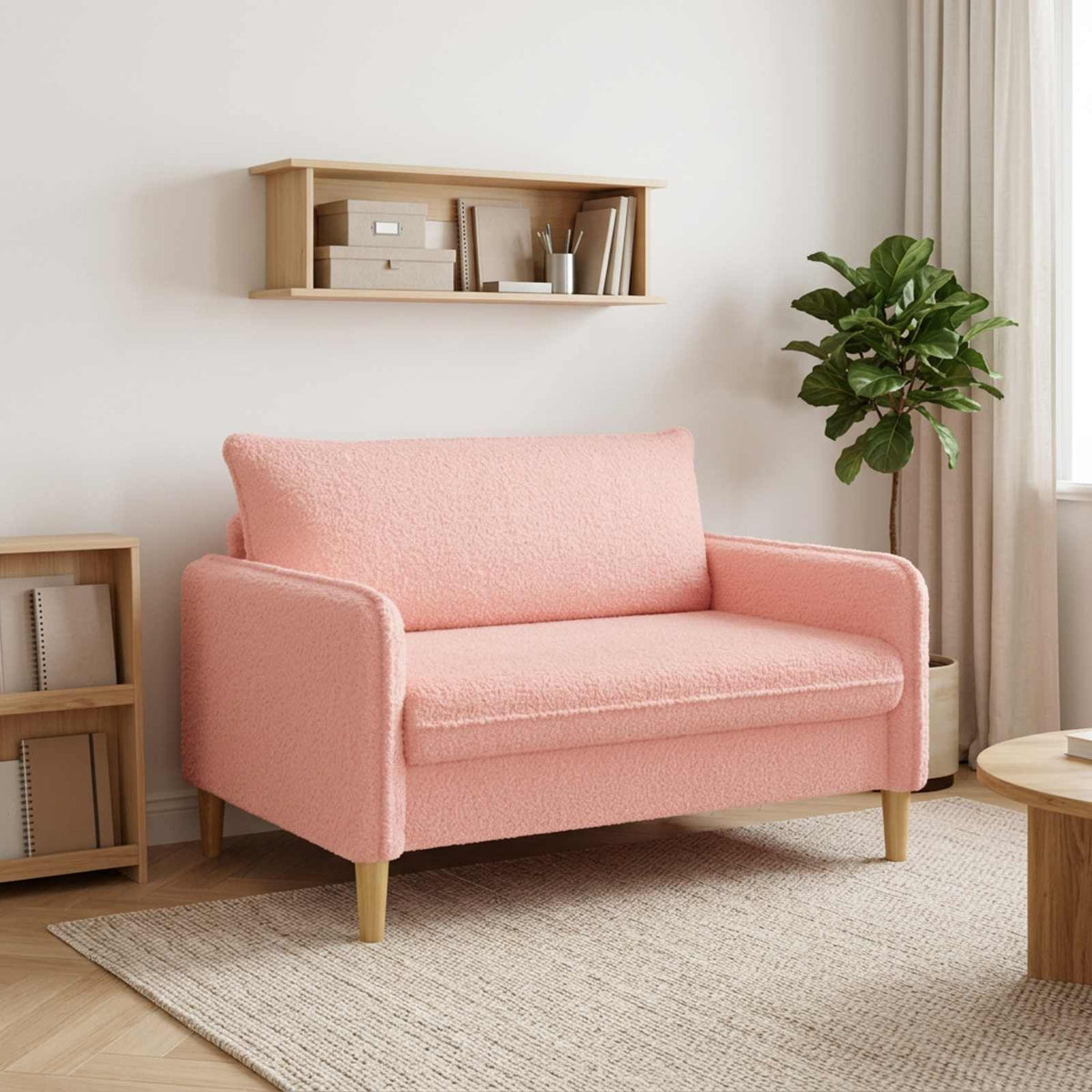 vidaXL XXL Armchair Pink Bouclé