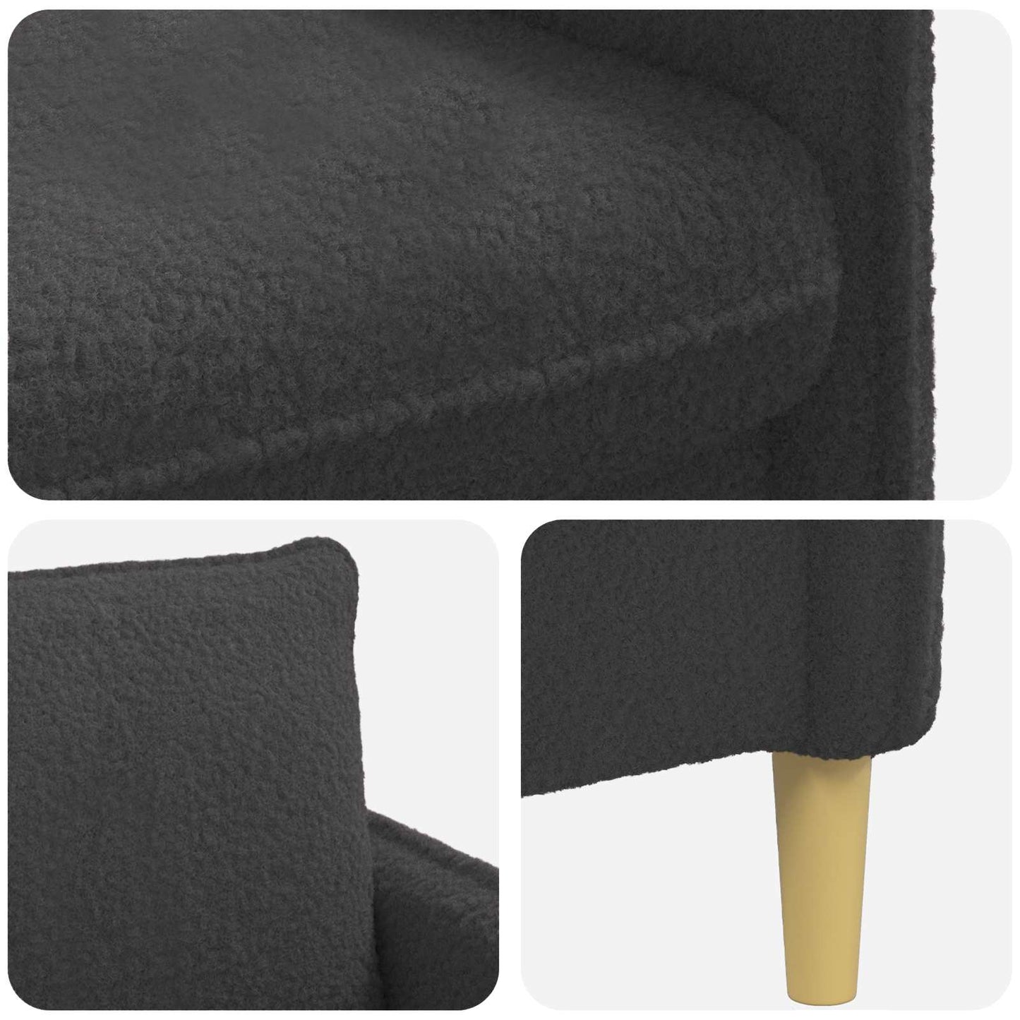 vidaXL XXL Armchair Dark Grey Bouclé