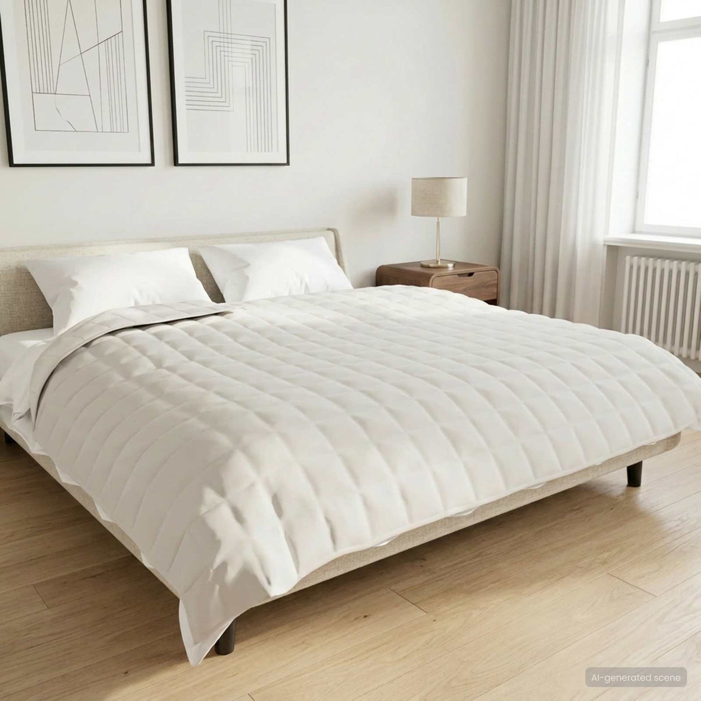 vidaXL Weighted Blanket White 220 x 260 cm 11 kg 100% Cotton 205T