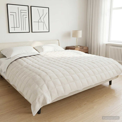 vidaXL Weighted Blanket White 200 x 200 cm 9 kg 100% Cotton 205T