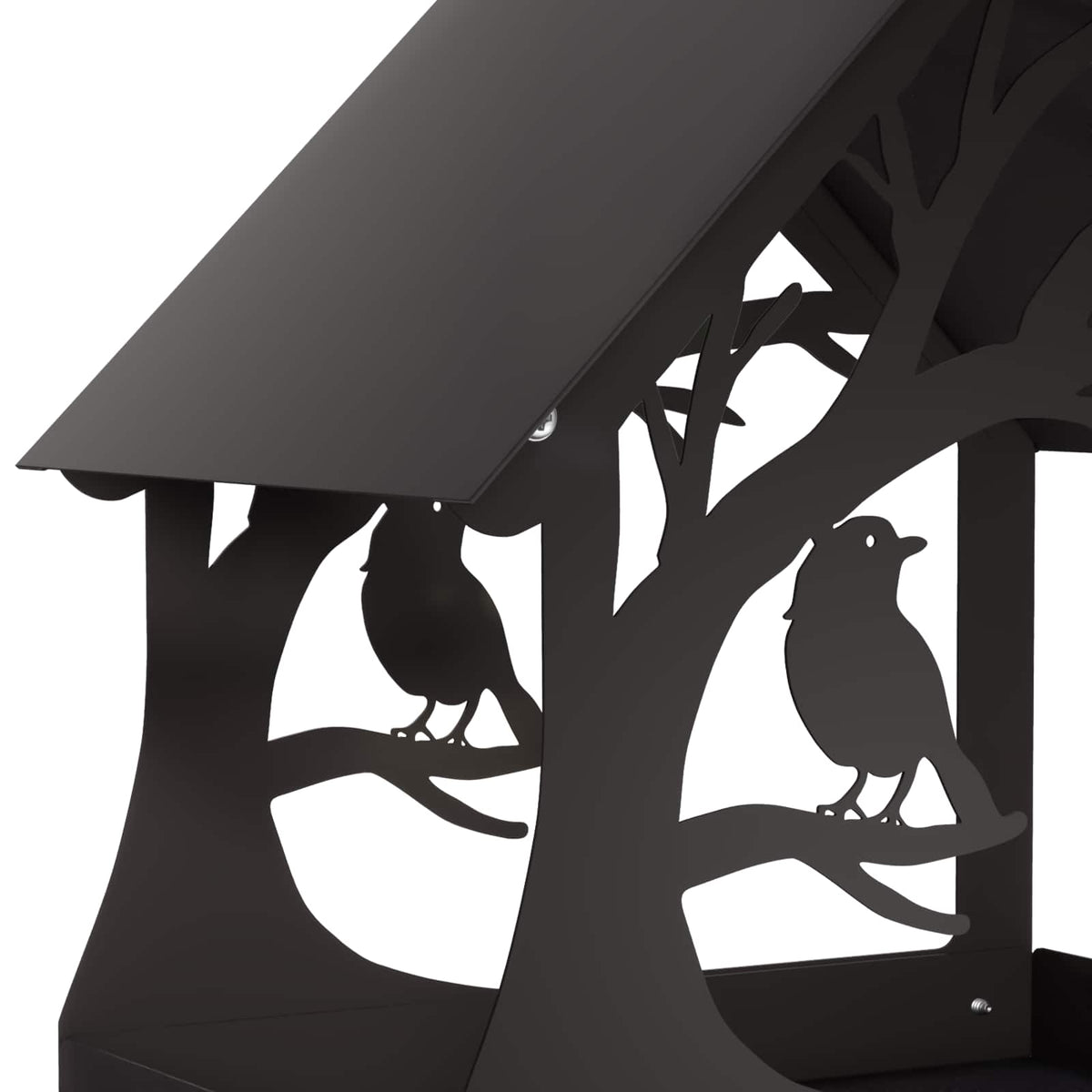 vidaXL Hanging Bird Feeder Steel Black