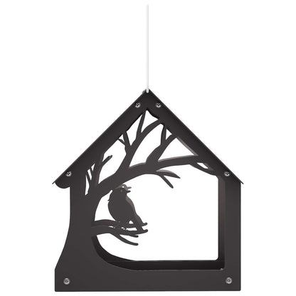 vidaXL Hanging Bird Feeder Steel Black