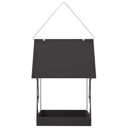 vidaXL Hanging Bird Feeder Steel Black