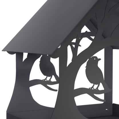 vidaXL Hanging Bird Feeder Steel Anthracite